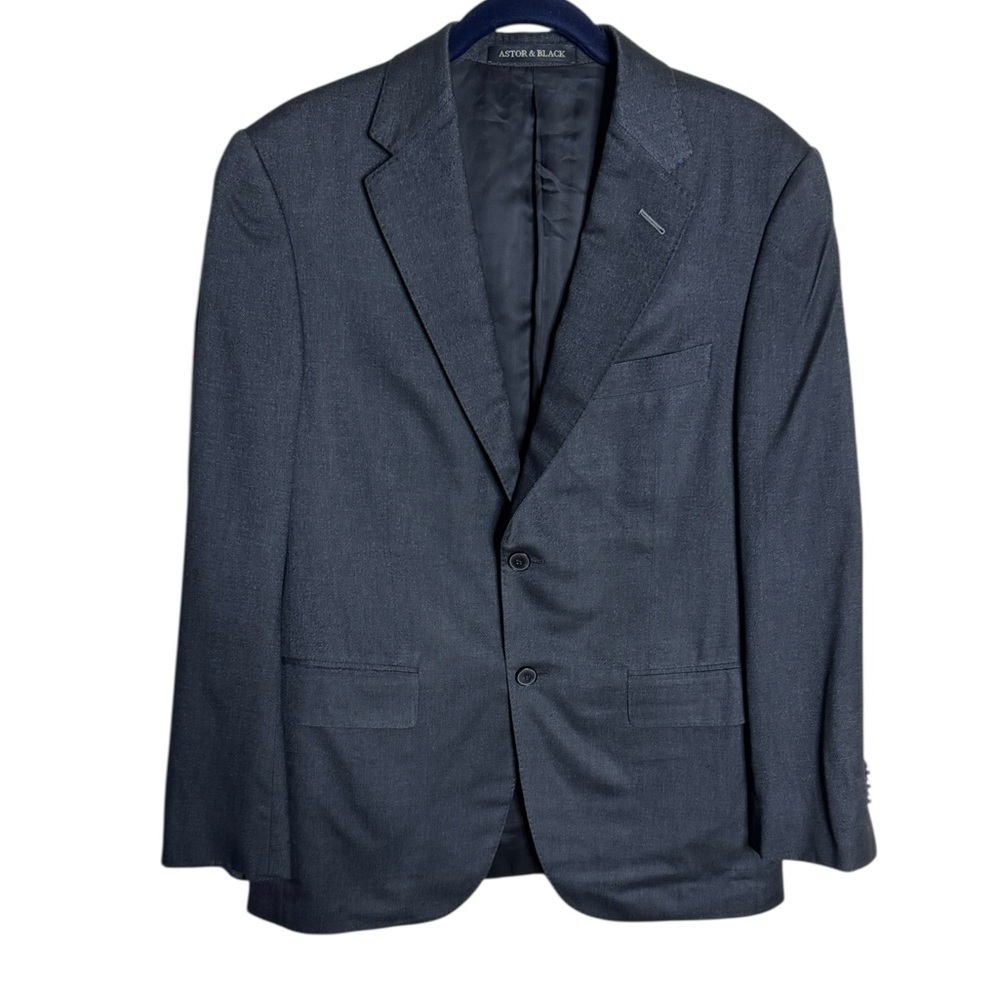 Astor & Black Sport Coat Scabal Silk Blazer Dark Gray size 38S